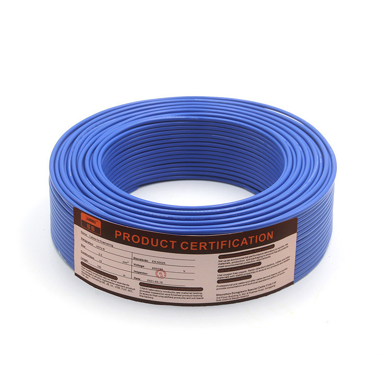 H07V-R Electric House Wiring DJX Electrical Wire with Copper Conductor and PVC Insulation