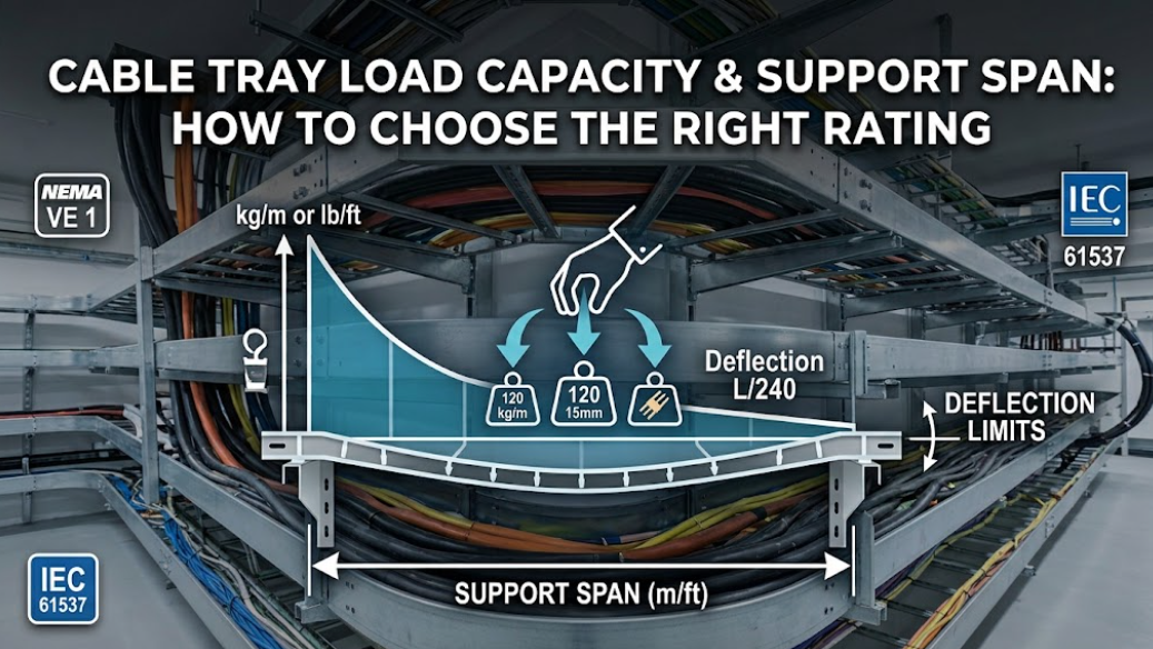 Cable Tray Load Capacity & Support Span: How to Choose the Right Rating