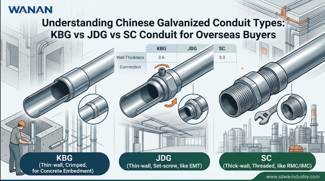 KBG Vs JDG Vs SC Conduit: Understanding Chinese Galvanized Conduit Types for Overseas Buyers