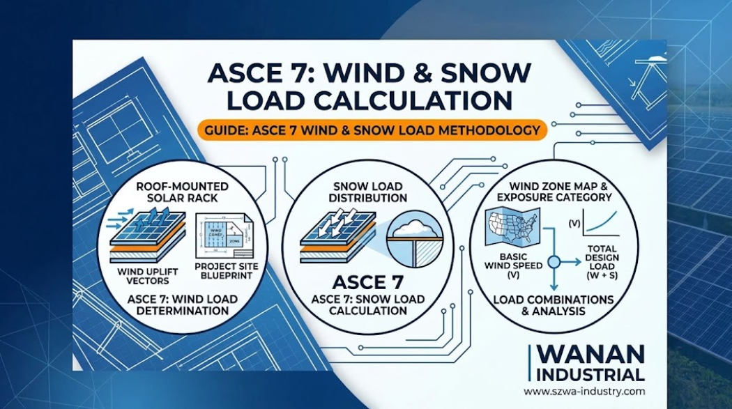 ASCE 7 Wind and Snow Load Calculation Methodology for Solar Mounting Structures