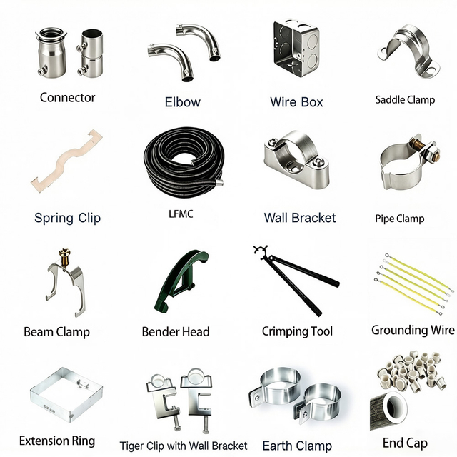  Metal Conduit Fittings & Hardware Accessories Selection (For EMT, JDG, KBG & GI Piping Systems)