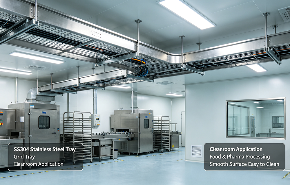 SS304 Wire Mesh Cable Tray Clean room Food Pharm Factory.png